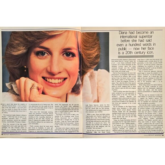 Royalty Monthly Magazine Volume 7 Number 5 The Diana Years 1988 February - Picture 7 of 13